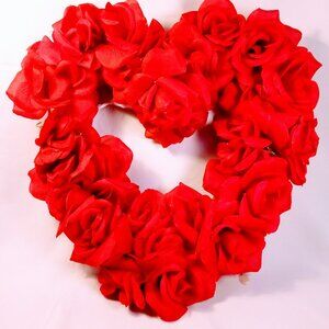 Valentine's Day Heart of Roses Decor, Love Wall Art Gift for Her, Wall Display